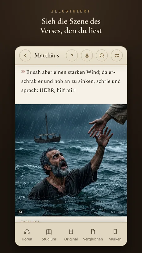 Sieh die Szene des Verses, den du liest.