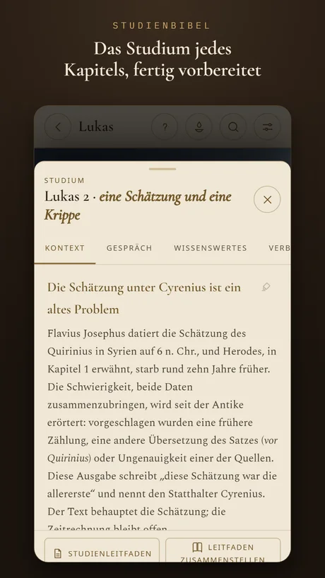 Das Studium jedes Kapitels, fertig vorbereitet.