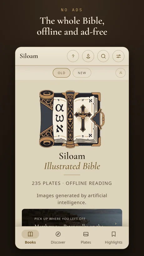 The whole Bible, offline and ad-free.