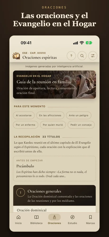 Las oraciones y el Evangelio en el Hogar.