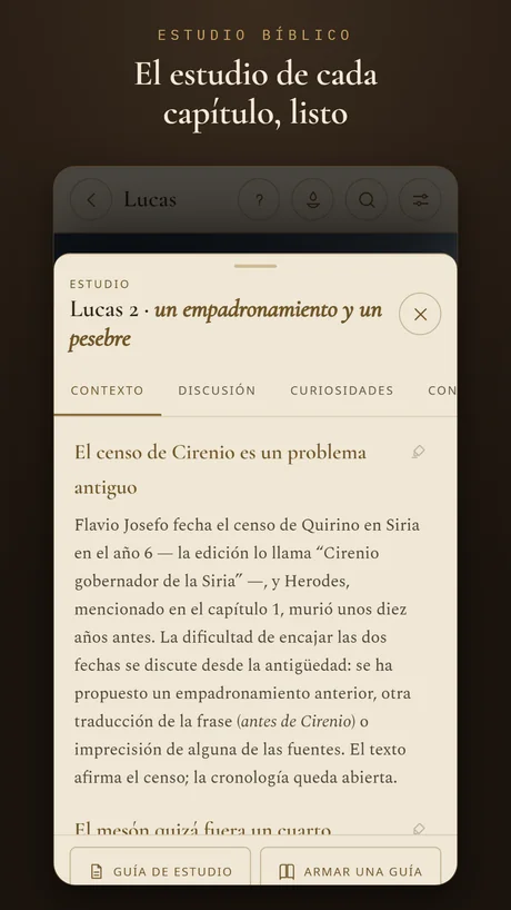 El estudio de cada capítulo, listo.