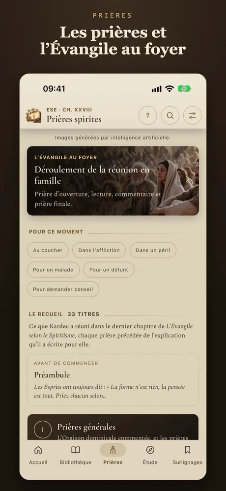 Les prières et l’Évangile au foyer.