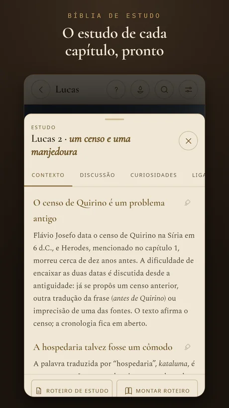 O estudo de cada capítulo, pronto.