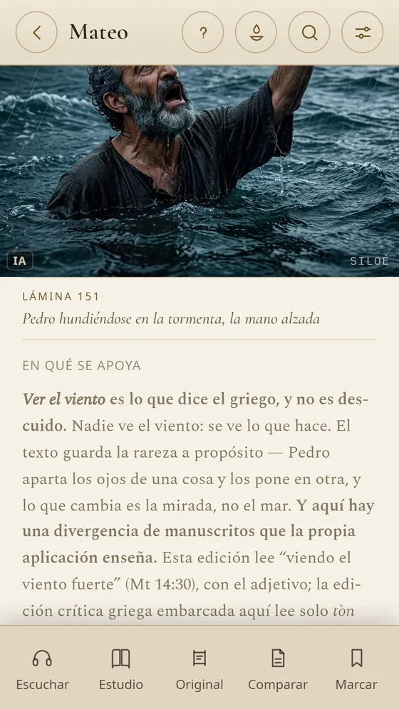 Nota de la lámina 151, que explica lo que dice el griego sobre el viento.