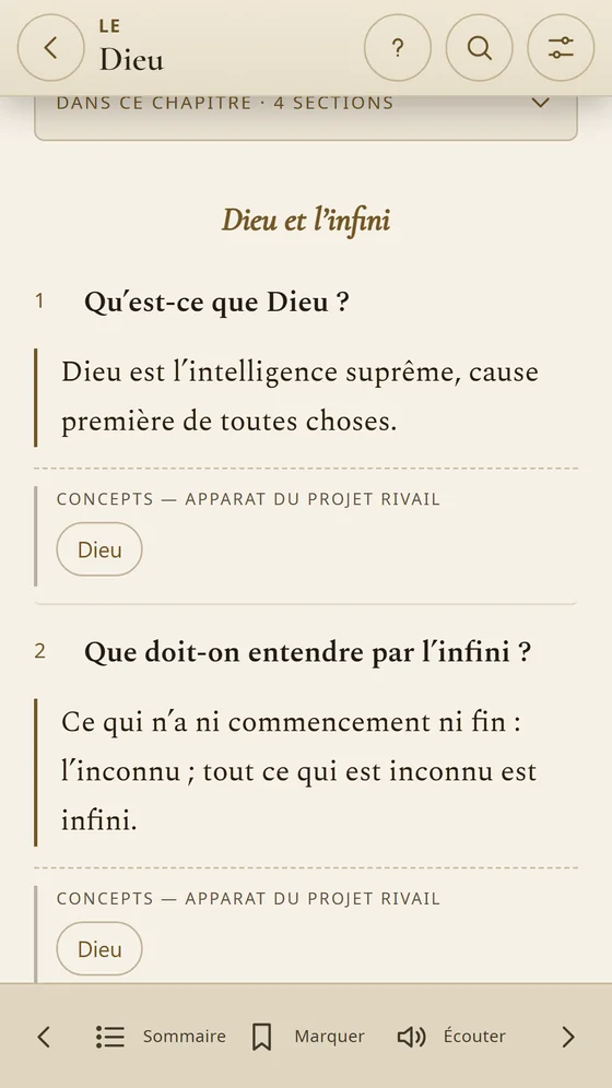 Question du Livre des Esprits avec le français original juste en dessous.