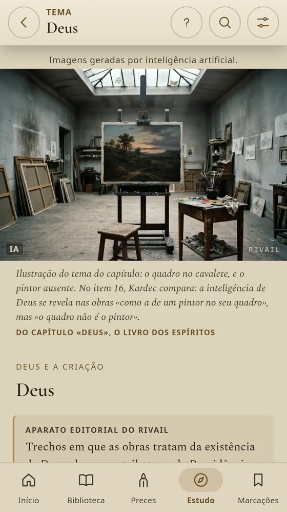 Cena de época que ilustra o tema Deus, com a legenda que explica a imagem.